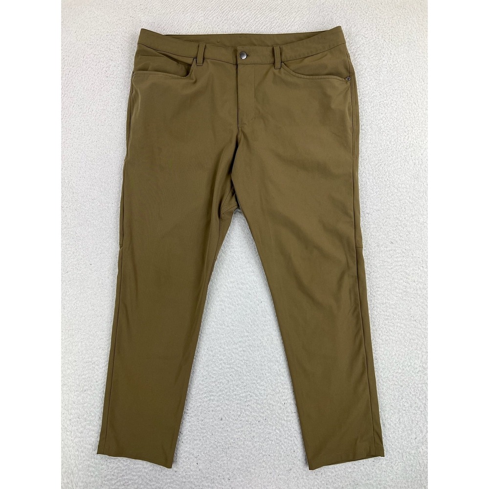 Lululemon ABC Slim Pants Men's 36x29 Brown Warpstreme Performance LM5AD8S